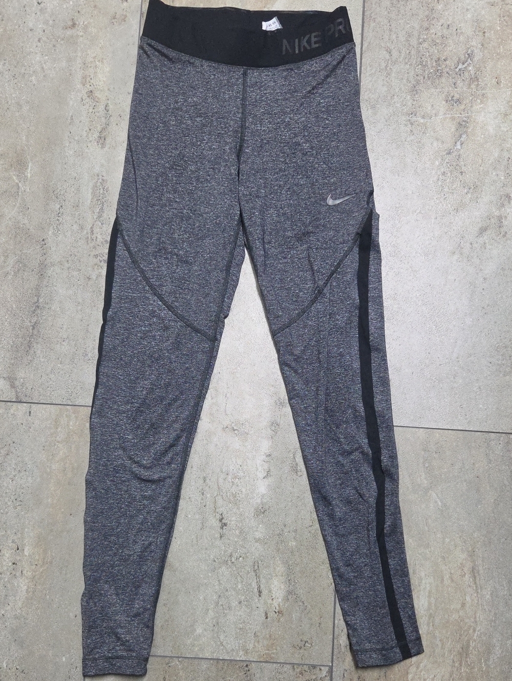- Nike Dark Gray Heather Leggings with Black Side Stripe